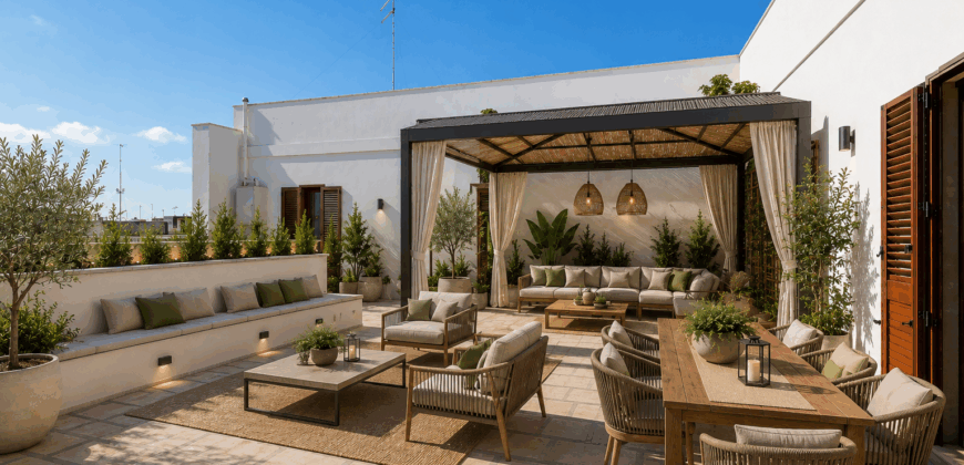 Palazzo storico con giardino e terrazzo panoramico nel cuore di Guagnano