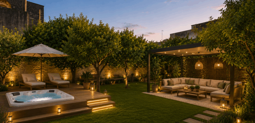 Palazzo storico con giardino e terrazzo panoramico nel cuore di Guagnano